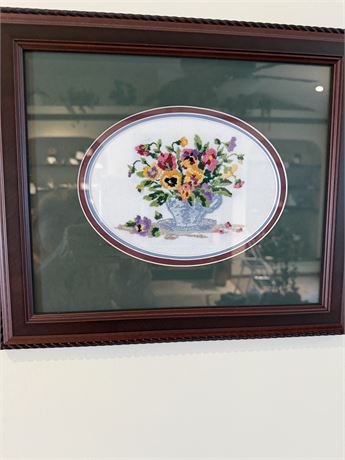 Embroidered Flower Picture