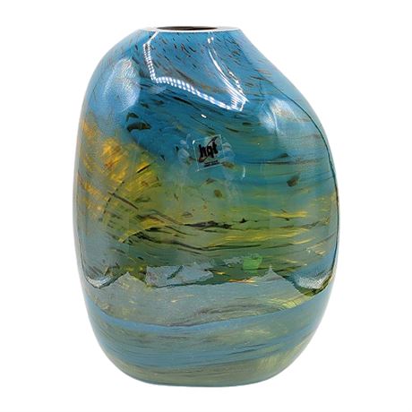 HQT Murano Style Asymmetrical Art Glass Vase