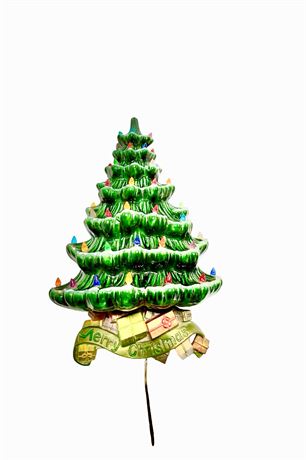 Vtg Atlantic Mold Hanging Lighted Ceramic Christmas Tree