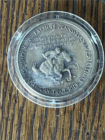1976 commemorative metal pilgrimage to Pennsylvania