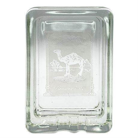 Vintage Etched-Glass Camel Ashtray