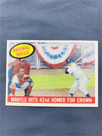 1959 Topps Mickey Mantle Baseball Thrills Card