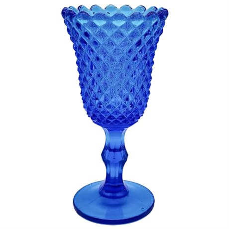 Vintage WESTMORELAND Sawtooth Bermuda Blue Celery Vase