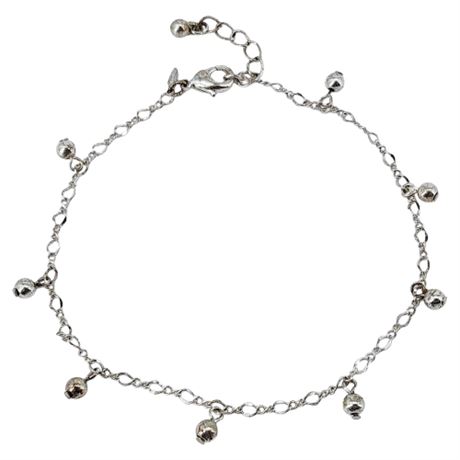 Vintage AVON Silver Tone Bead Drops Anklet/Ankle Bracelet