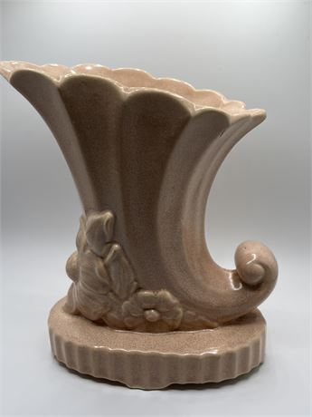 Mcm McCoy peach cornucopia vase