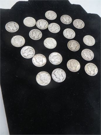 Over 20 Silver Mercury Dimes