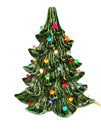 1960's Small Ceramic Christmas Tree Colored Pegs
