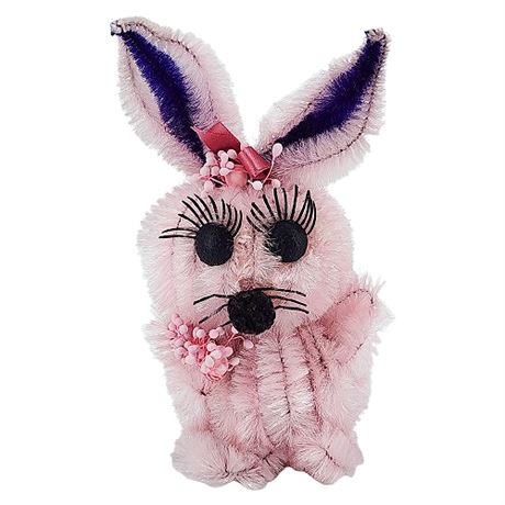 Vintage Handmade Chenille Pipe Cleaner Bunny Figurine