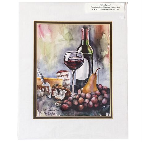 Matted Signed Limited Edition Print of an Original Watercolor by Joan Satow