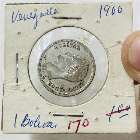 1960 Venezuela Bolivar Silver 5 Ley