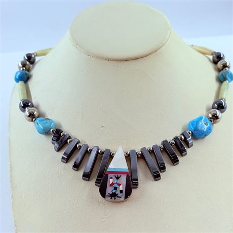 68.9g Zuni Sterling Necklace - 26”