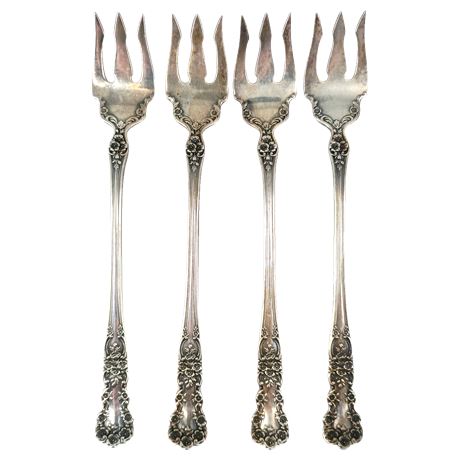 Vintage Sterling Olive/Pickle Forks, Set of 4, 55.6g