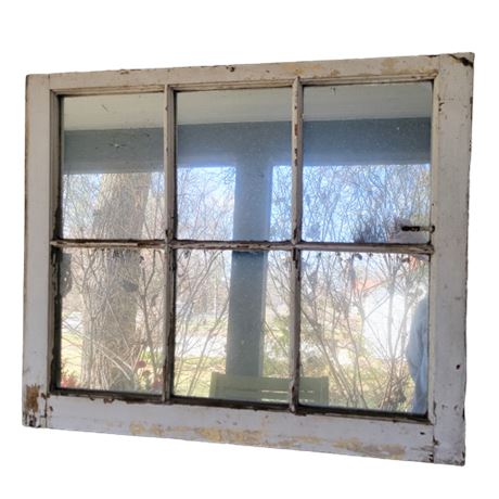 Antique Window Sash Frame, 6 Pane