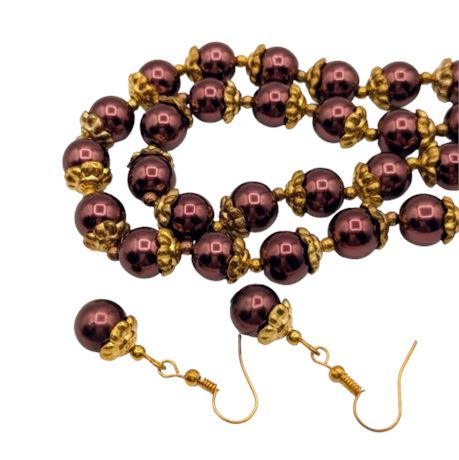 Beaded Necklace and Earrings
