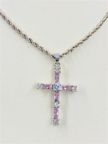 20g Vintage Sterling 22” Necklace w/ Cross Pendant