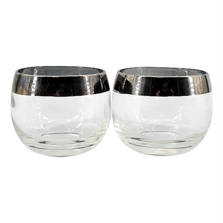 Mid-Century Dorothy Thorpe "Silver Band" Small Roly Poly Glasses