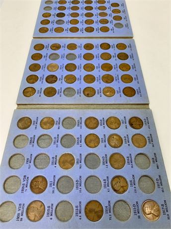 67 pc 1909-1940 Lincoln Head 1 cent Coin Collection