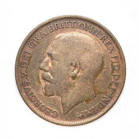 1911 Georgivs One Penny Great Britain Coin