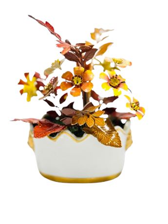 Vtg Ted Arnold Porcelain & Enamel Flowers