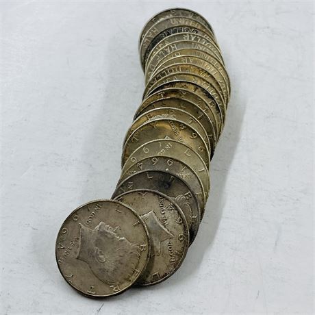 Toned $10 Roll 1964 Kennedy Half Dollars
