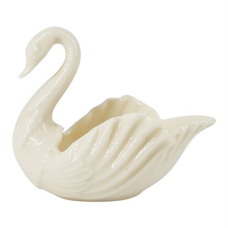 Vintage LENOX 2" Swan Form Bowl w/ Open Tail, Green 1906-30 Stamp