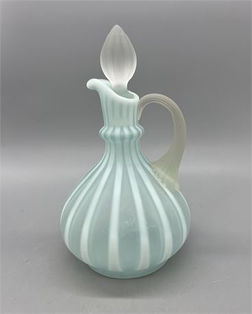 Fenton Rib Optic Blue Satin Cruet