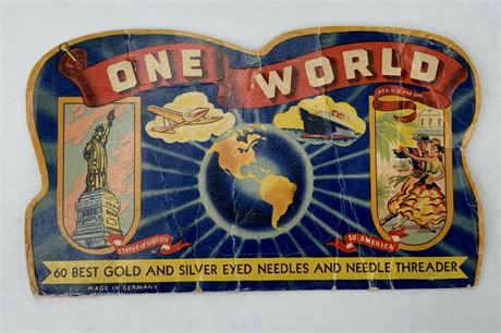 Made in Germany One World Gold & Silver Eyed Sewing Needle Book, 41 Needles