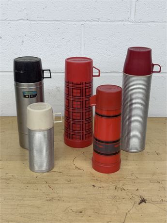 Five (5) Thermos and Aladdin Containers