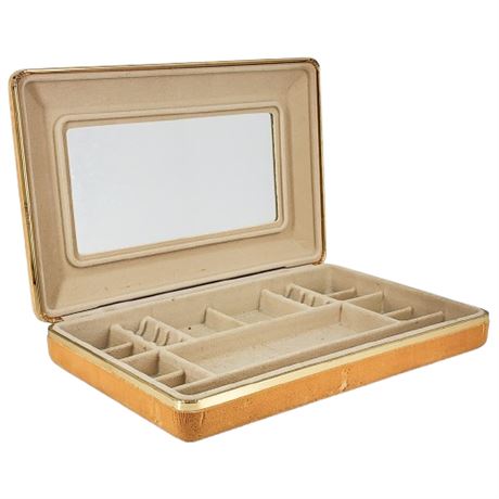 Vintage Mustard Yellow Velvet Jewelry Box