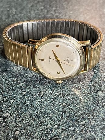 Elgin 19 jewels gold plated face watch