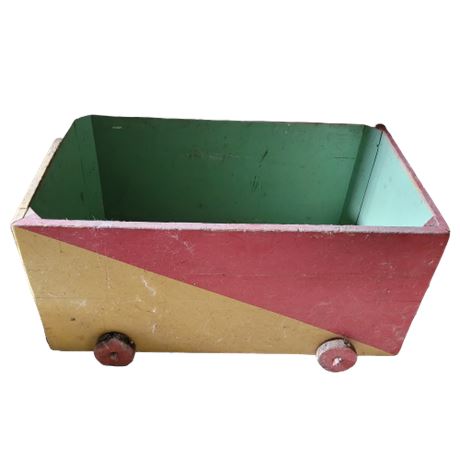 Hand Painted Antique Wood Cart