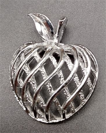 Gerry's silver tone Apple brooch