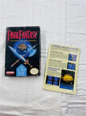 NES Final Fantasy 1 Box + Manual