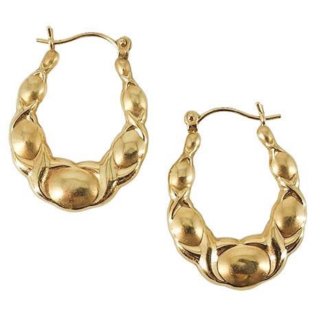 Vintage Signed George Carter Jessop 14K Gold Door Knocker Earrings