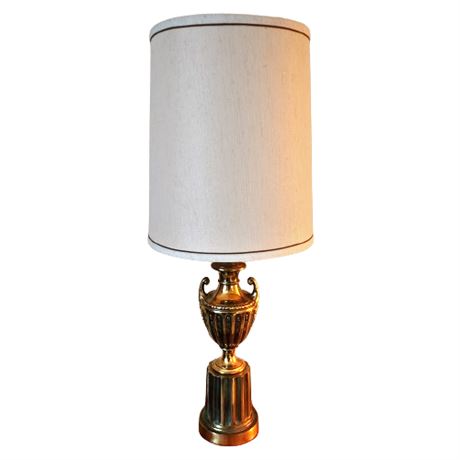 Hollywood Regency Urn Table Lamp w/ 16" Barrel Shade