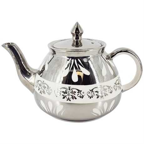 Vintage Gibson's Staffordshire Silver Luster Ceramic Teapot
