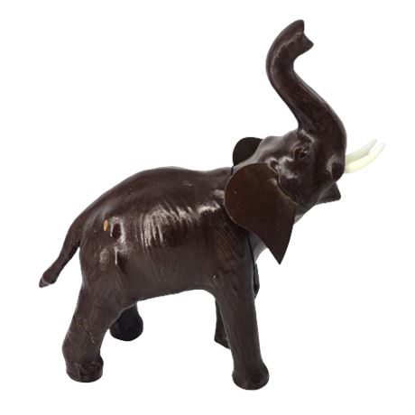 Vintage Classic Treasures Leather Elephant Statue