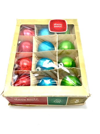 Vtg Shiny Brite Ornaments in Original Box