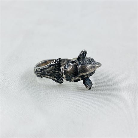 5.6g Sterling Catfish Ring Size 6
