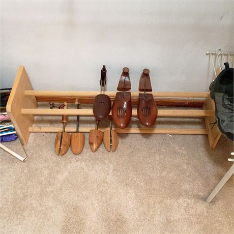 Shoe Rack and Stretchers and Vintage Shapers/Stretchers