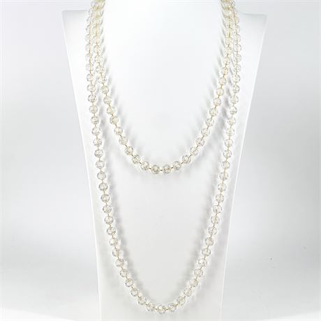 Vintage Pair of Crystal Beaded Layering Necklaces