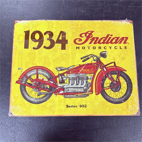 Indian Motorcycle 12.5x16” Metal Retro Sign