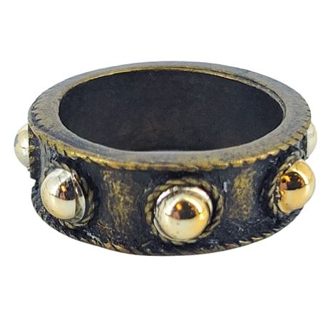 Vintage Silver Tone Stud Ring Size 7