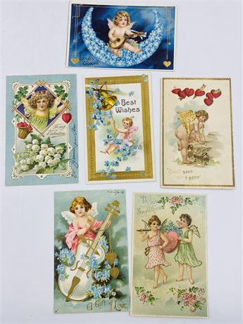 Antique Valentines Postcard Lot