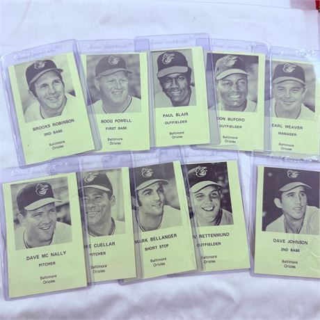 1972 Baltimore Orioles DMV Public Safety Card Lot