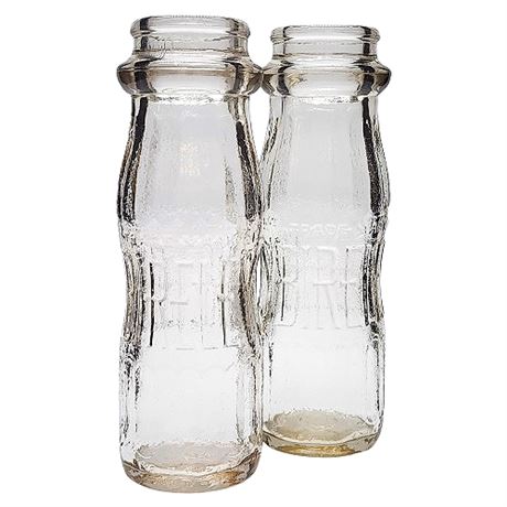 Pair Vintage BIRELEY'S Glass Soda Bottles