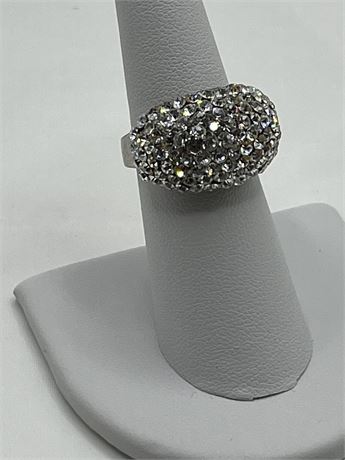 Silver CZdome ring