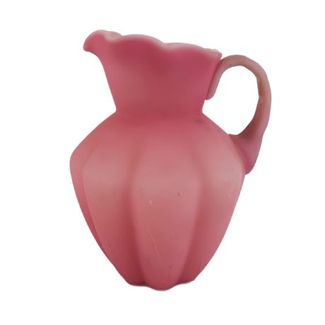 Vintage Fenton Art Glass Rosaline Pink Satin Pitcher