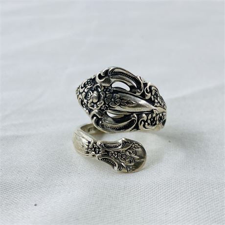 7.2g Vntg Sterling Spoon Ring Size 6.75