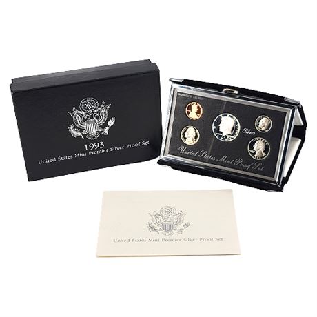 1993-S US Mint Premier Silver Proof Set w/ COA